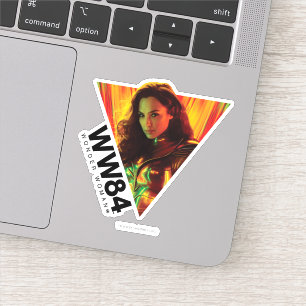 Sticker WW84 Kaleidoscope de la femme rouge-orange