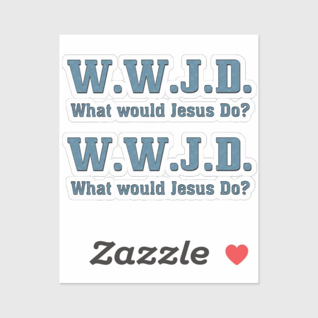 Sticker WWJD ? Que ferait Jésus ? Coupe de contours (Feuille)