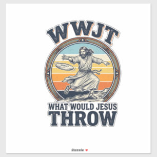 Sticker WWJT Que jetterait Jésus Maillot de disque vintage