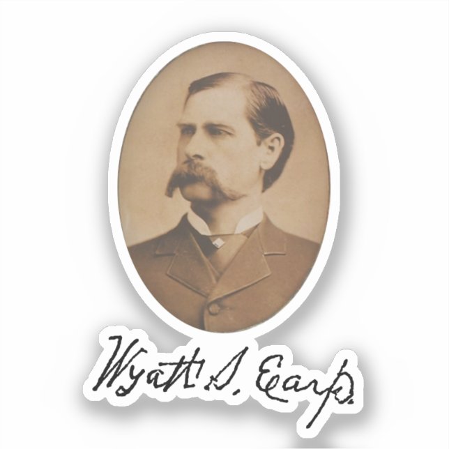 Sticker Wyatt Earp Portrait et signature (Recto)