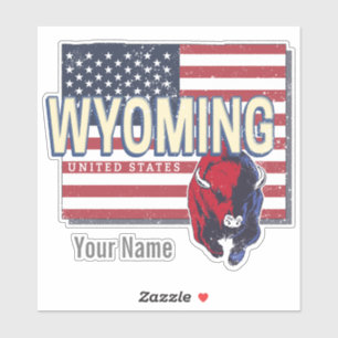 Sticker Wyoming États-Unis Retro State Carte Vintage États