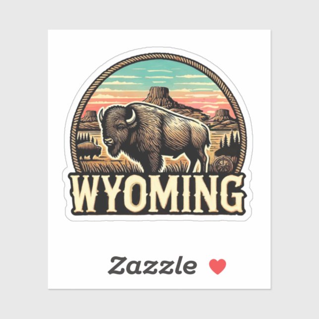 Sticker Wyoming USA (Feuille)