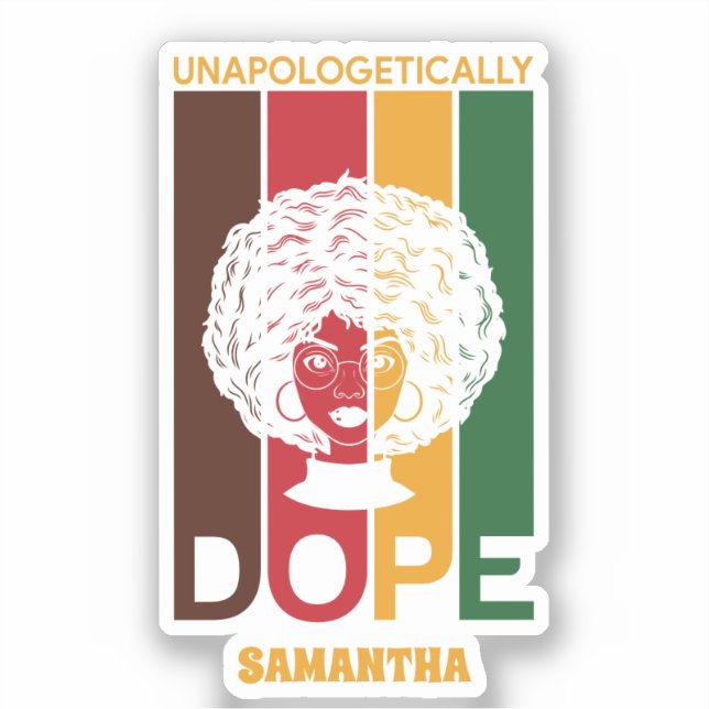 Sticker Xe | Dope sans apologisme | Femme afro (Recto)