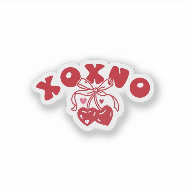 Sticker XOXNO Anti Valentine Coquette Heart Cherry (Devant)