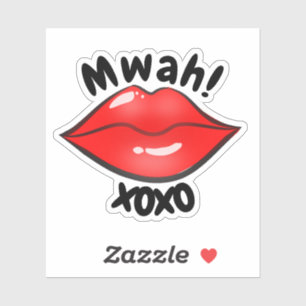 Sticker XOXO Cartoon de jolies lèvres rouges