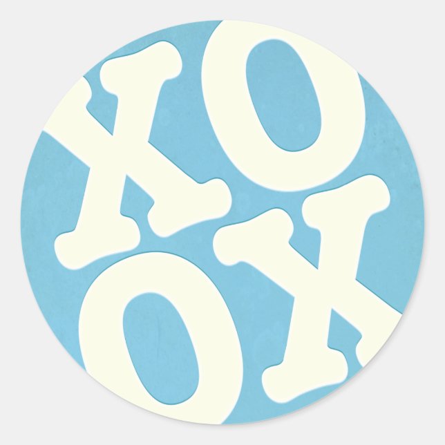 Sticker XOXO / Sceau d'enveloppe | Bleu (Devant)