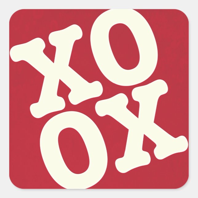Sticker XOXO / Sceau d'enveloppe | Rouge (Devant)
