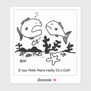 Sticker Y a-t-il une morue ? Dessin.