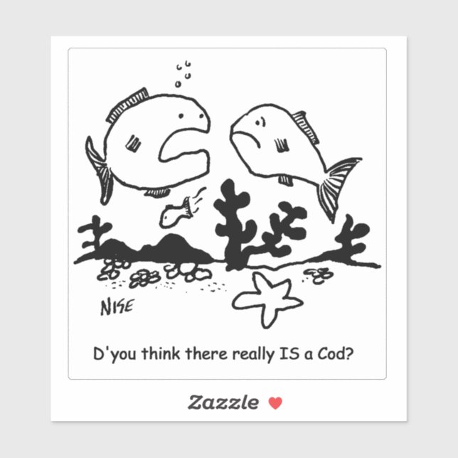 Sticker Y a-t-il une morue ? Dessin. (Feuille)