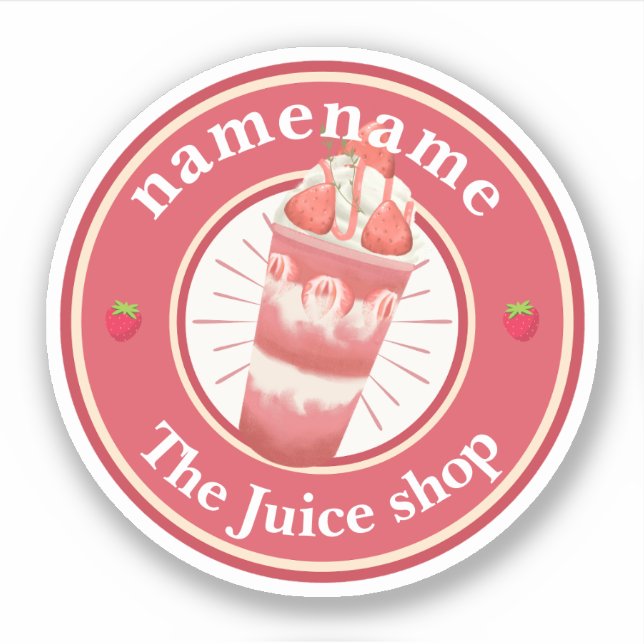 Sticker Yaourt froid Smoothies fruits magasin de jus nom d (Devant)