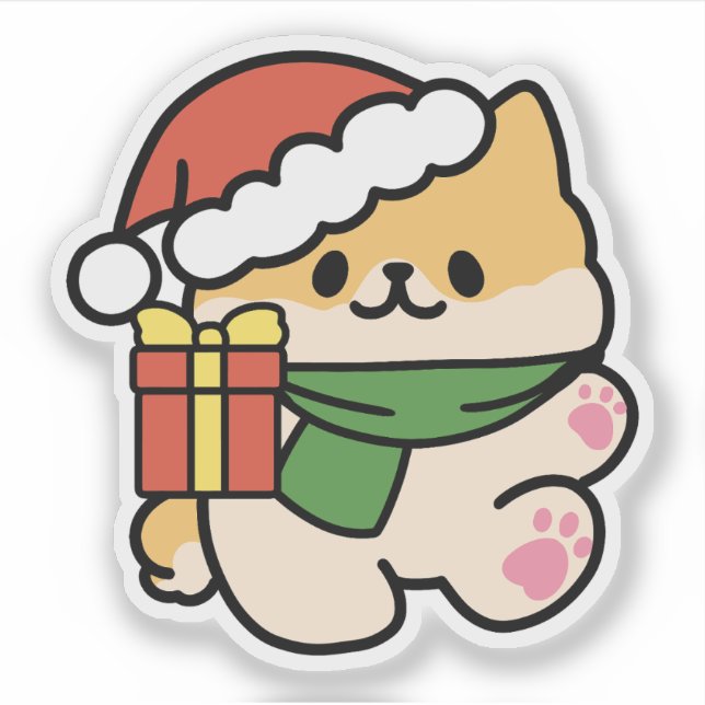 Sticker Yappy Howlidays - Jote Christmas Dog Cartoon (Devant)