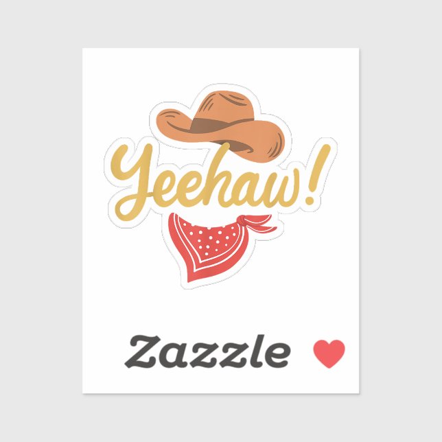 Sticker Yeehaw Cowboy Cowgirl Western Country Rodeo (Feuille)