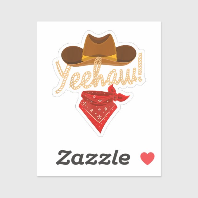 Sticker Yeehaw Western Country Howdy Southern Cowboy Yee H (Feuille)