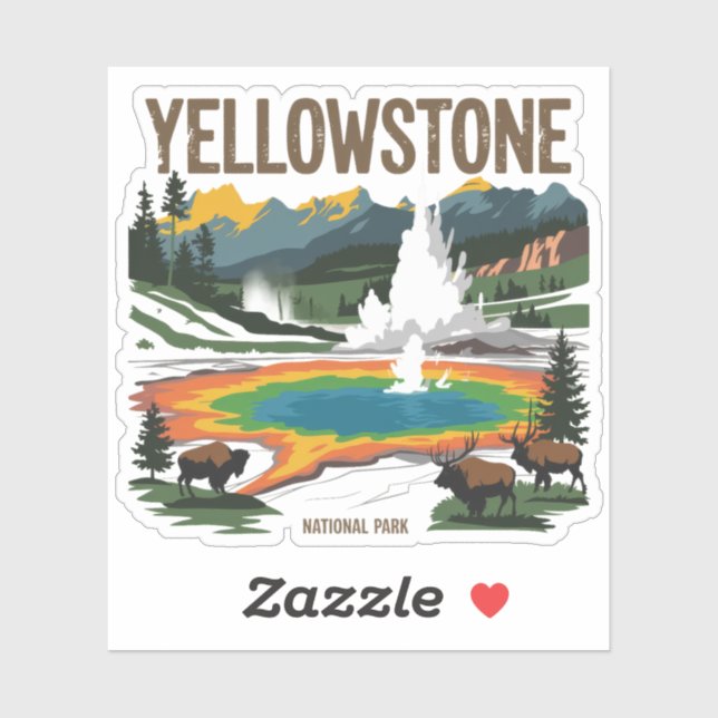 Sticker Yellowstone National Park (Feuille)