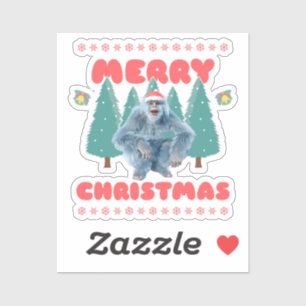 Sticker Yeti Drôle - Joyeux Noël
