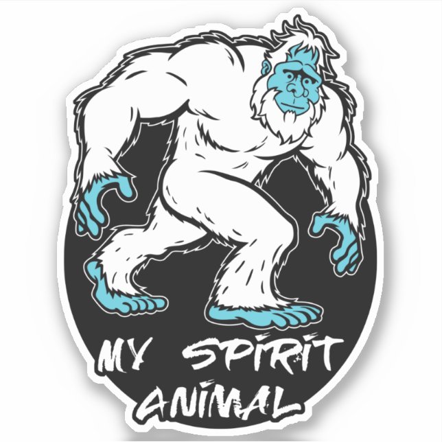 Sticker Yeti est mon animal spirituel (Devant)