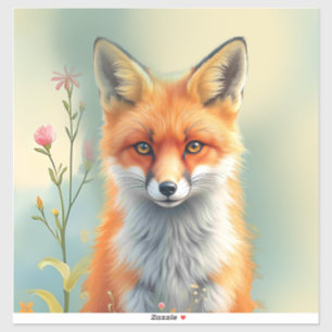 Sticker Yeux saisissants d'un renard roux rusé