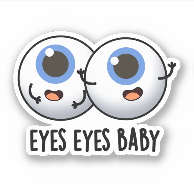 Sticker Yeux Yeux Bébé Funny Ice Eyeballs Pun (Devant)