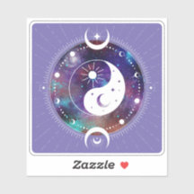 Sticker Yin Yang Galaxy et Crescent Moon
