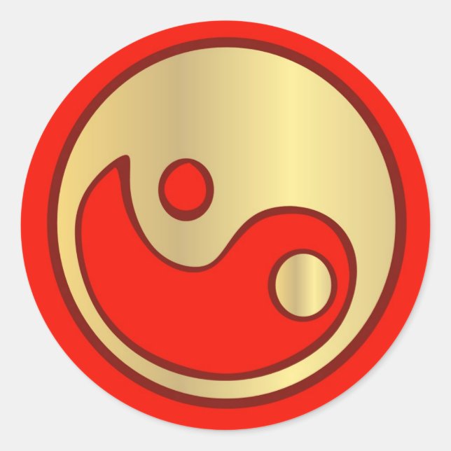 Sticker Yin Yang Gold & Red (Devant)