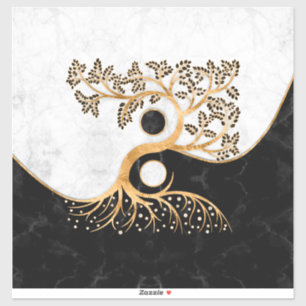 Sticker Yin Yang Tree - Marbres et or