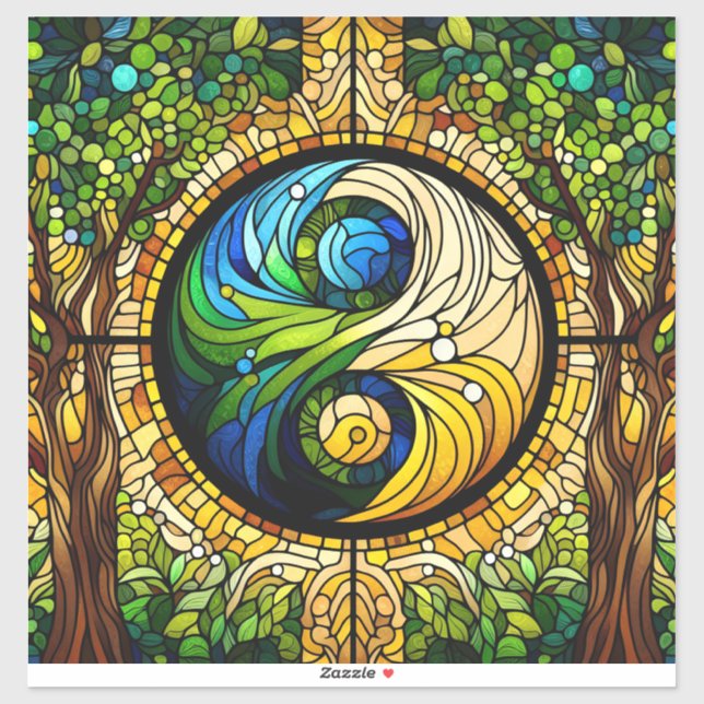 Sticker Yin Yang Vinyl (Feuille)