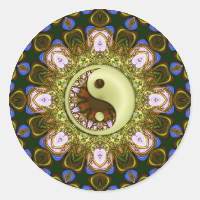 Sticker YinYang Mandala vert (Devant)