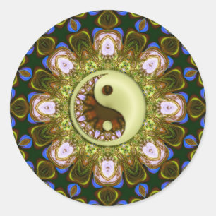 Sticker YinYang Mandala vert