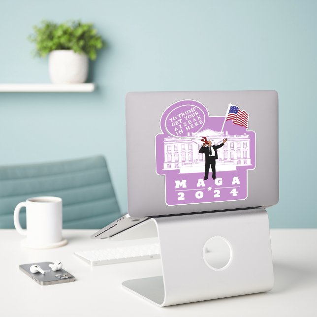 STICKER YO TRUMP SERVICE SECRETS (Ordinateur portable sur le bureau)
