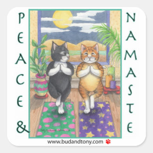 Sticker Yoga Cats Bud & Tony
