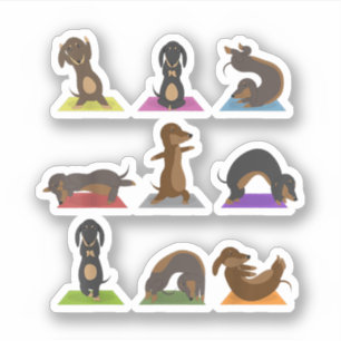 Sticker Yoga Dachshund Drôle Méditation Drôle Amoureux des