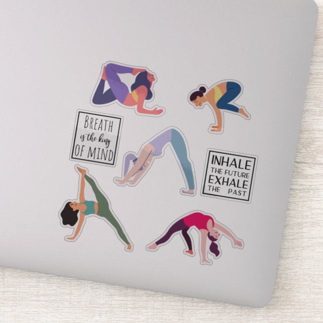 Sticker Yoga Girls mignonnes Citations & Poses Yoga (Détail)