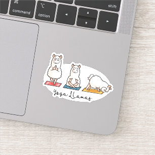 Sticker Yoga Llamas
