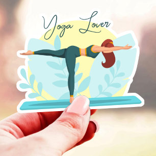 Sticker Yoga Lover - Conception de Pose Guerrier Personnal