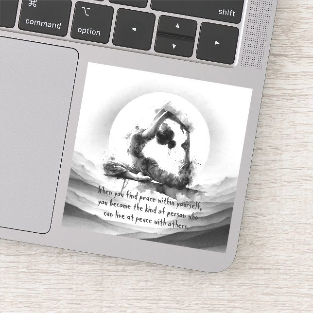 Sticker Yoga Reiki à une jambe King Pigeon Pose Aquarelle (Détail)