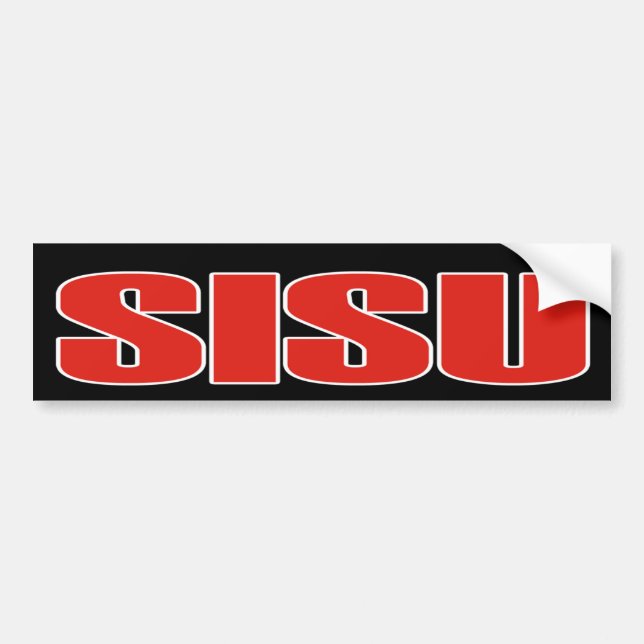 Sticker Yooper Sisu rouge/noir du Michigan (Devant)