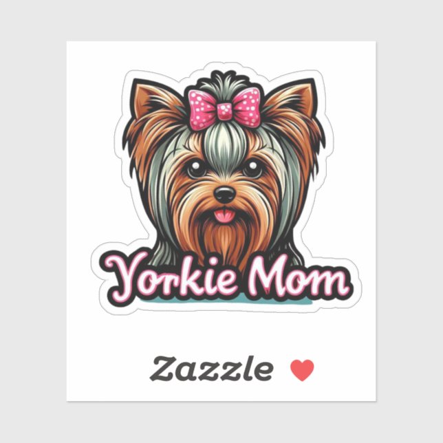 Sticker Yorkie Maman (Feuille)