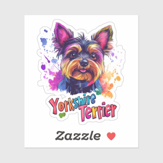 Sticker Yorkshire Terrier (Feuille)