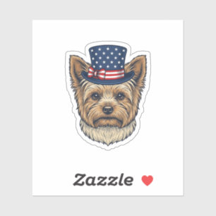 Sticker Yorkshire Terrier Patriotique Vintage