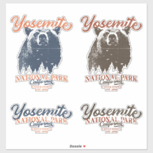 Sticker Yosemite Grizzly Bear California National Park
