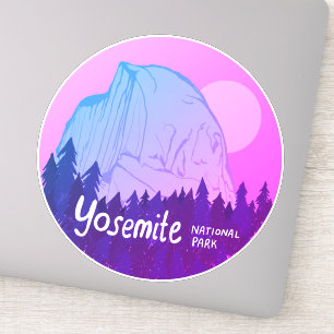 Sticker Yosemite Parc National Calif Camping Trip Purple
