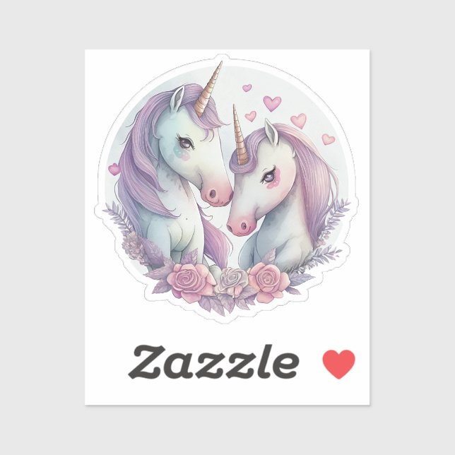 Sticker You, My Love, Are a True Unicorn Classic Round Sti (Feuille)
