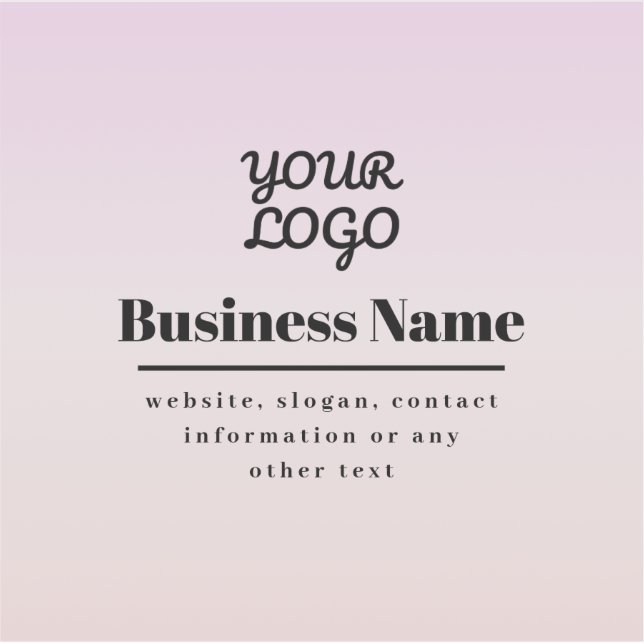 Sticker Your Logo & Text | Pink & Peach Ombre (Devant)