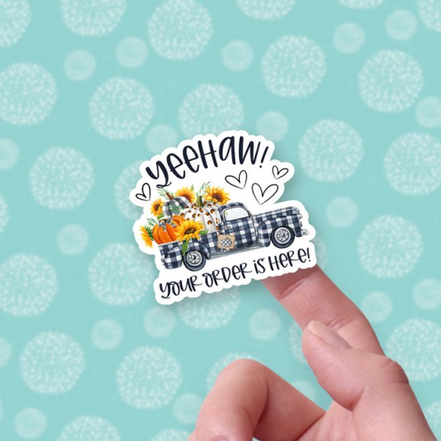 Sticker Your Order Is Here Fall Pumpkins Truck Business (Créateur téléchargé)