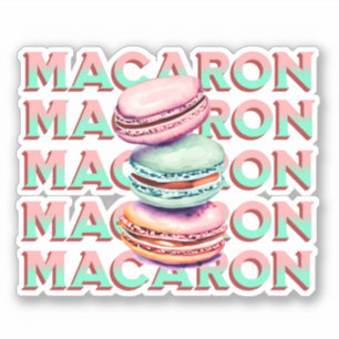 Sticker Yummy Pastel Macaron Cookies avec Vibe Vintage