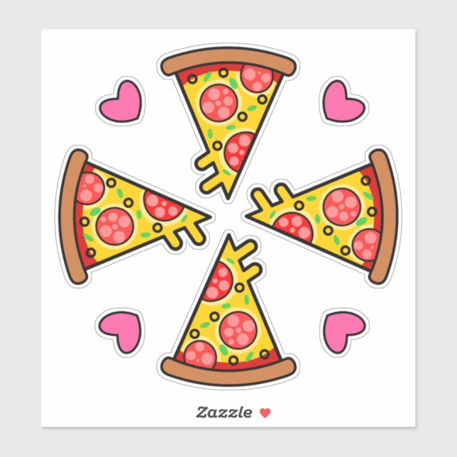 Sticker Yummy Pizza Slices Mandara (Feuille)