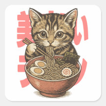 Sticker Yummy Ramen Kitten