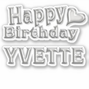 Sticker Yvette Happy Birthday