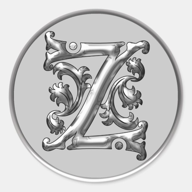 Sticker Z rond initial en argent (Devant)