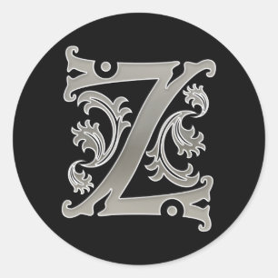 Sticker Z rond initial en argent